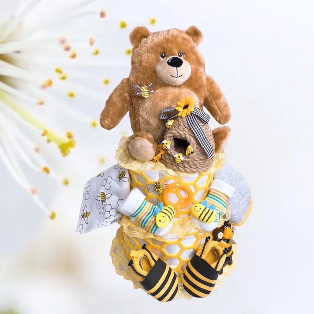 Honey Teddy Bear Diaper Cake